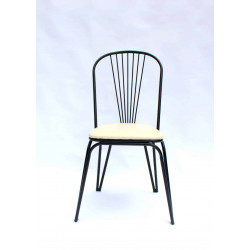 Ghế ngồi cafe Phú Mỹ 7 nan GS08 chân sơn mặt đệm/mặt gỗ đẹp