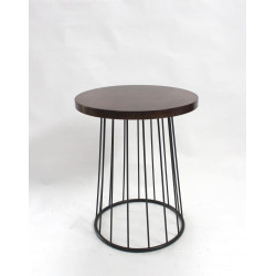 Bàn tròn cafe mặt gỗ chân sắt Phú Mỹ BS10