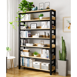 Kệ sách khung sắt đợt gỗ cao 6 tầng để đồ đa năng KSG200