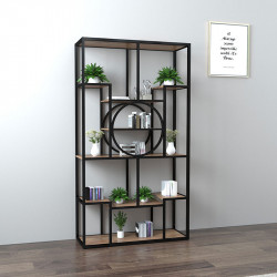 Kệ trang trí khung sắt mặt gỗ đẹp KSG201