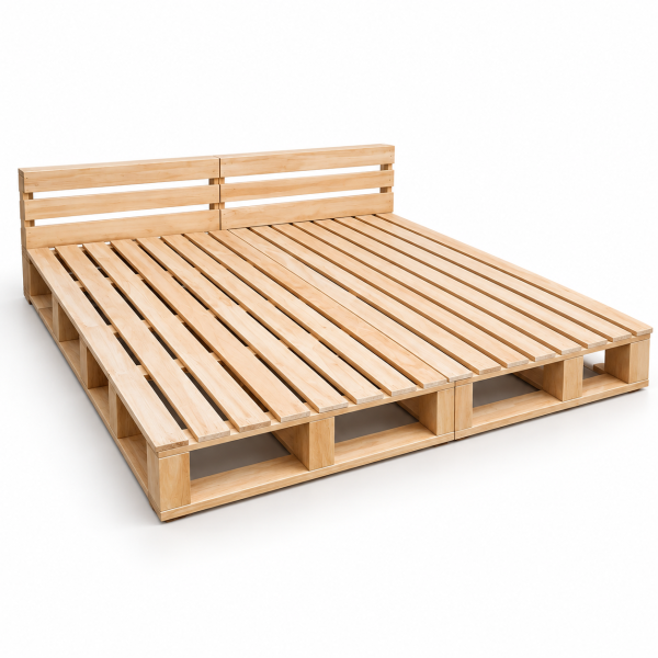 Pallet có đầu giường gỗ tự nhiên cao 20cm đẹp giá rẻ GPL63