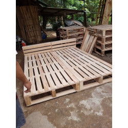 Pallet có đầu giường gỗ tự nhiên cao 20cm đẹp giá rẻ GPL63