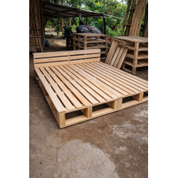 Pallet có đầu giường gỗ tự nhiên cao 20cm đẹp giá rẻ GPL63