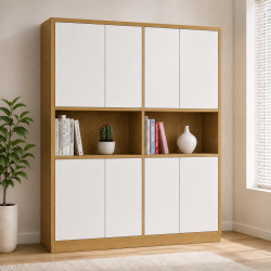 Tủ sách gỗ để tài liệu văn phòng hiện đại 120x150cm KSG209