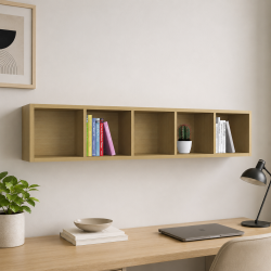 Giá sách treo tường gỗ công nghiệp 150x30cm hiện đại KSG225