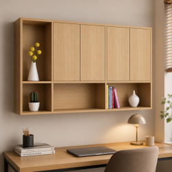 Kệ sách treo tường gỗ công nghiệp 150x90cm hiện đại KSG233