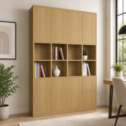Tủ kệ văn phòng cánh gỗ mở 120x180cm KSG240