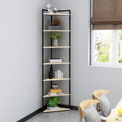 Kệ sắt gỗ công nghiệp trang trí góc tam giác KSG241
