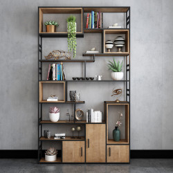 Kệ sắt đợt gỗ để đồ trang trí hiện đại KSG242