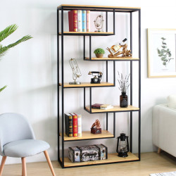 Kệ sắt đợt gỗ trang trí phòng khách hiện đại KSG251