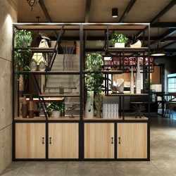 Bộ 2 kệ khung sắt đợt gỗ để đồ trang trí đẹp KSG260