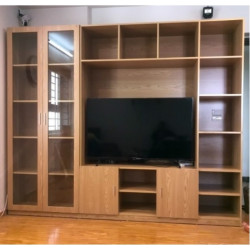 Kệ tivi kết hợp tủ kệ gỗ để đồ trang trí phòng khách gia đình KST80