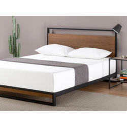 Giường đôi phòng ngủ gia đình khách sạn homstay bằng sắt ốp gỗ GSD28