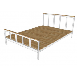 Giường ngủ cá nhân 1m4x2m khung sắt phản gỗ GSD65