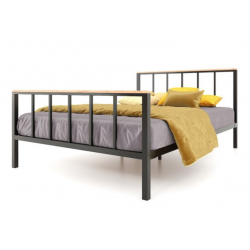 Giường ngủ đôi cao cấp 1m6x2m khung sắt dát gỗ GSD70