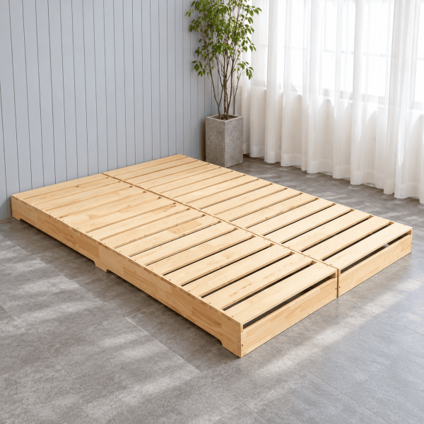 Giường hộp pallet gỗ tự nhiên cao 12cm giá rẻ GPL02