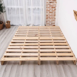 Giường pallet gỗ tự nhiên ghép tấm cao 10cm đẹp giá rẻ GPL13