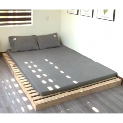 Giường pallet gỗ hộp kê đệm kín gầm cao 10cm giá rẻ GPL17