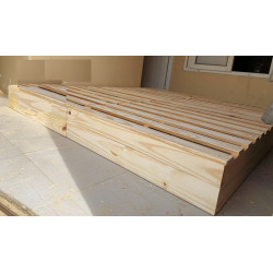 Giường hộp pallet ngủ đôi 160x200x20cm gỗ tự nhiên GPL19