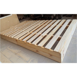 Giường đôi hộp pallet gỗ tự nhiên 180x200x20cm GPL20