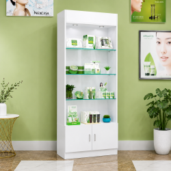 Tủ gỗ ngăn kính trưng bày mỹ phẩm đẹp TK36