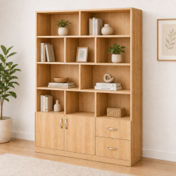 Tủ kệ sách gỗ trưng bày đồ trang trí phòng khách KSG278