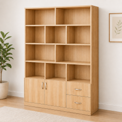 Tủ kệ sách gỗ trưng bày đồ trang trí phòng khách KSG278