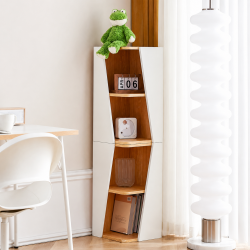 Tủ kệ gỗ góc tường để sách trang trí phòng khách GKG14