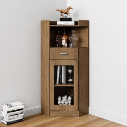 Tủ kệ gỗ góc tường trang trí để sách GKG15