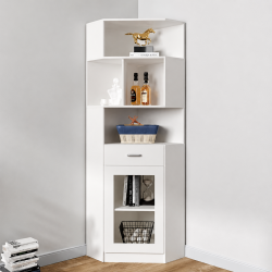 Kệ sách góc tường gỗ công nghiệp trưng bày rượu đẹp GKG16