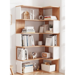 Giá kệ sách gỗ 5 tầng góc tường chữ L GKG18