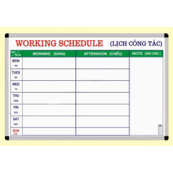 Bảng lịch công tác làm việc văn phòng mặt fooc trắng viết bút lông