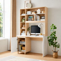 Bàn Học Tại Nhà Có Giá Sách Gỗ MDF Tiện Dụng BLK01