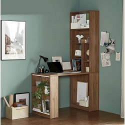 Bàn học làm việc đa năng có chân liền giá sách BLK07