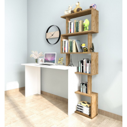 Mẫu bàn học gỗ công nghiệp đẹp kèm kệ sách BLK18