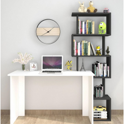 Mẫu bàn học gỗ công nghiệp đẹp kèm kệ sách BLK18