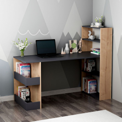 Bàn học làm việc có chân liền giá sách gỗ công nghiệp MDF BLK45