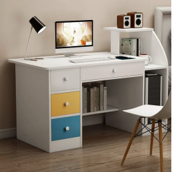 Mẫu bàn học liền giá sách nhiều ngăn kéo để máy tính tiện dụng BLK58