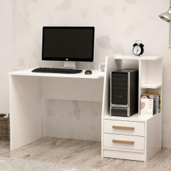 Bàn học làm việc liền ngăn kéo và giá kệ sách gỗ BLK66