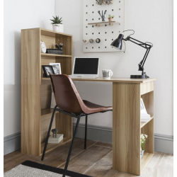 Bàn gỗ công nghiệp ngồi học có chân liền giá kệ sách BLK70