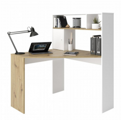 Bàn góc chữ L ngồi làm việc học tập liền giá sách BLK72