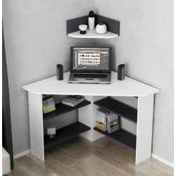 Bàn học góc tường vuông kèm giá sách treo BLK75