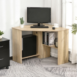 Bàn làm việc học tập kê góc vuông bằng gỗ BLK76