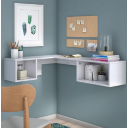 Bàn học góc chữ L treo tường gỗ công nghiệp BHTT01