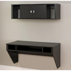 Bàn học kèm giá kệ sách treo tường nhỏ gọn gỗ BHTT02