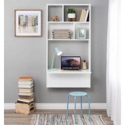 Bàn học, bàn làm việc liền giá sách treo tường thiết kế thông minh BHTT03