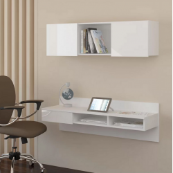 Bàn làm việc học tập có giá sách treo tường gỗ đa năng BHTT11