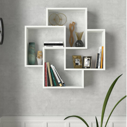 Giá kệ sách treo tường hình chữ thập gỗ trang trí đẹp mắt KGT09