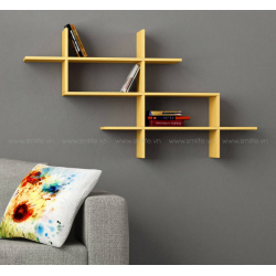 Mẫu kệ giá sách hình dấu thăng treo tường để phòng khách đơn giản KGT12