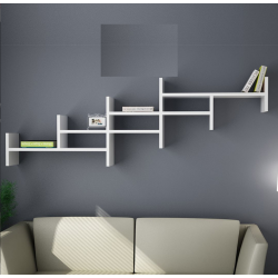 Kệ giá sách treo tường hình bậc thang gỗ công nghiệp KGT33